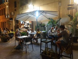 Outside seating at Sesame in Valletta