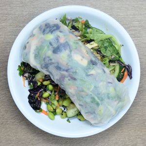 Miso Healthy - Organic Greens, Cilantro, Purple Cabbage, Carrot, Edamame, Cucumber, Scallions, Sesame Seeds, Grilled Chicken Breast, Miso Peanut Sauce at Revel Kitchen in Clayton