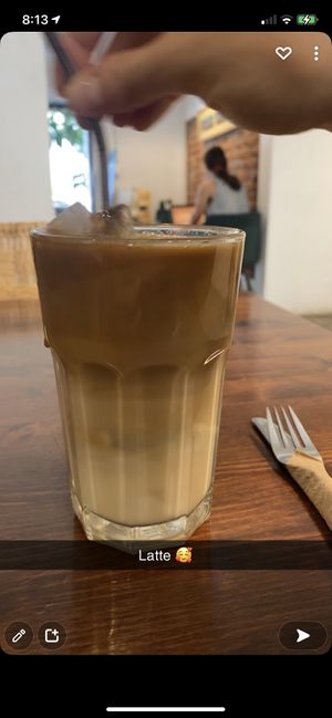 Latte at Café Vegetal in Mexico City