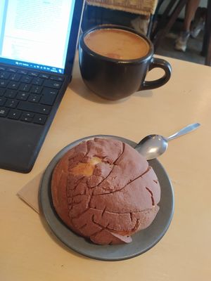 Concha - chocolate 🍫 at Café Vegetal in Mexico City