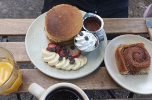 Paquete Hotcakes at Café Vegetal in Mexico City
