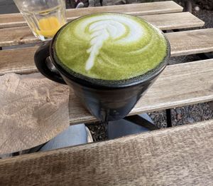 Matcha latte  at Café Vegetal in Mexico City