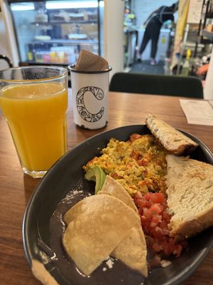 Scrambles tofu was bomb!   at Café Vegetal in Mexico City