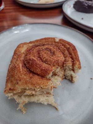 Best cinnamon roll ever. You can have icing added, but it's optional, which I love because I like 'em naked. at Café Vegetal in Mexico City