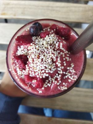 smoothie very berry at Café Vegetal in Mexico City