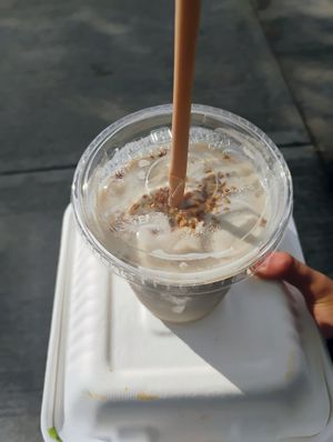 smoothie apple pie at Café Vegetal in Mexico City