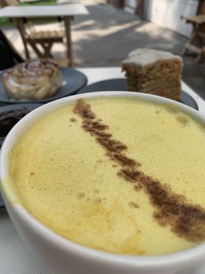 Golden milk to die for! at Café Vegetal in Mexico City