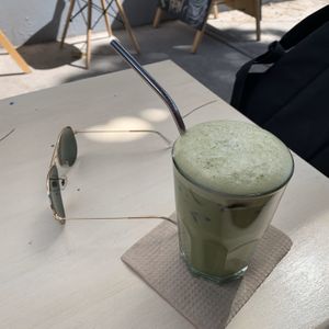Cold matcha at Café Vegetal in Mexico City