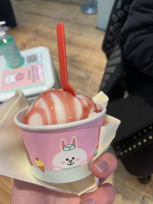 lychee flavour with raspberry sauce   at ARTBOX in Brighton