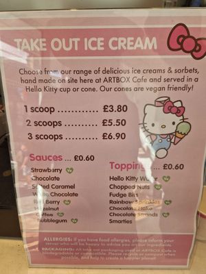 Vegan ice cream options. at ARTBOX in Brighton