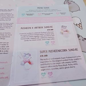 Menu at ARTBOX in Brighton