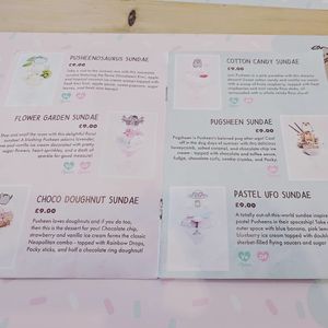 Menu at ARTBOX in Brighton