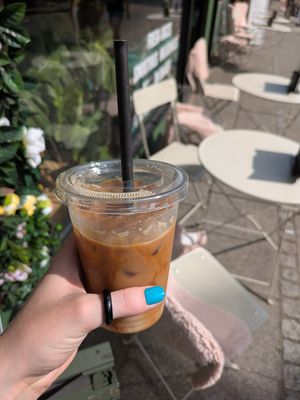 Iced coconut salted caramel latte at Coffee House in Bishops Stortford