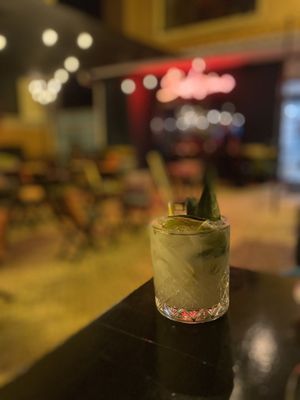 Coconut cocktail with lime  at Sushíssimo in Cascais