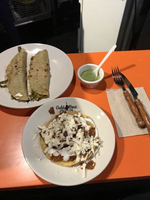 Quesadillas & Taco at Gold Taco in Mexico City