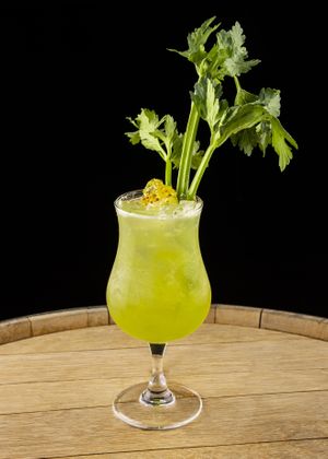 Spring Menu 2022
"Green Goddess"
Hollow Spirits Gin | Apple Juice | Celery Juice | Lemon Juice | Honey Simple Syrup
 at Hollow Spirits Distillery in Albuquerque
