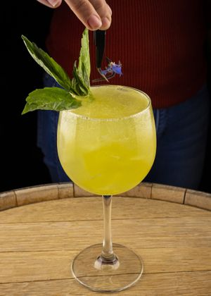 Spring Menu 2022
"Greek-Jito"
Hollow Spirits Barrel Aged Rum |  Lemon Juice | Simple Syrup | Muddled Basil | Topped With Soda Water at Hollow Spirits Distillery in Albuquerque