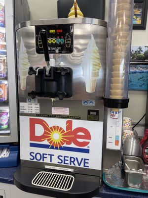 Machine and prices -  not sure if the cones are vegan at Queen K 76 in Kailua Kona