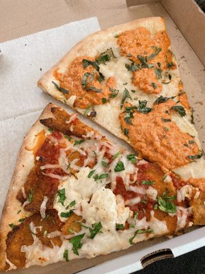 Eggplant Parm and Alla Vodka slices😄 at 3 Brothers of Rockville Center in Rockville Centre