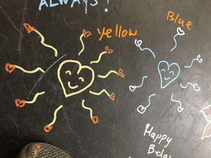 When yellow met blue  at 3 Brothers of Rockville Center in Rockville Centre