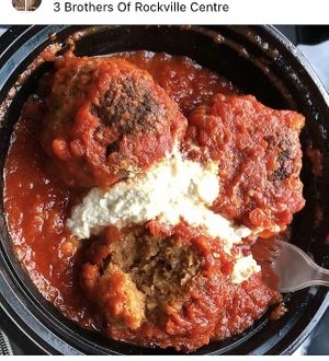 Vegan meatball  at 3 Brothers of Rockville Center in Rockville Centre