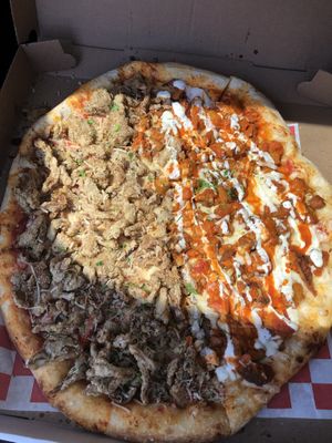 1/2 Oyster Mushroom 1/2 Buffalo 100% VegAn  at 3 Brothers of Rockville Center in Rockville Centre