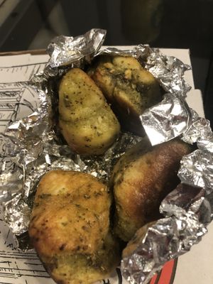 Vegan pesto garlic knots   at 3 Brothers of Rockville Center in Rockville Centre