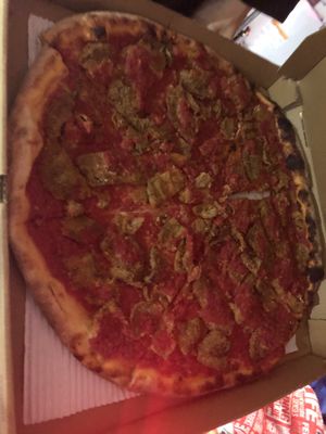 Vegan pie no vegan cheese with eggplant   at 3 Brothers of Rockville Center in Rockville Centre