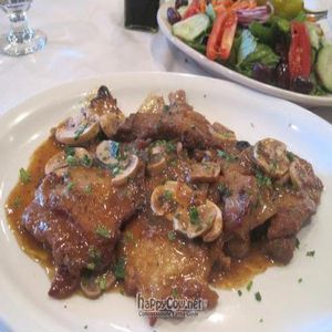 Seitan Marsala with side Salad at 3 Brothers of Rockville Center in Rockville Centre