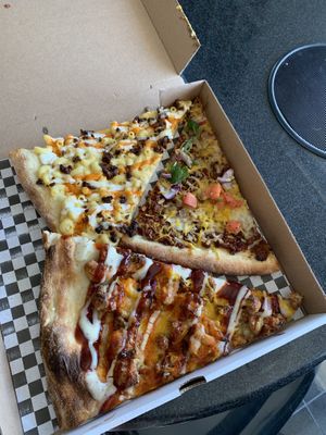 Vegan Mac slice & bbq cauliflower at 3 Brothers of Rockville Center in Rockville Centre
