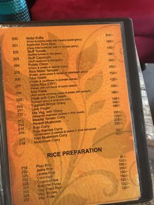 Menu 6 at Sam's Art Cafe in Jodhpur