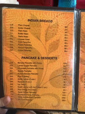 Menu 5 at Sam's Art Cafe in Jodhpur