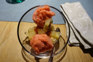 Nachtisch - Himbeersorbet at Grünzeug in St Leonhard Im Pitztal