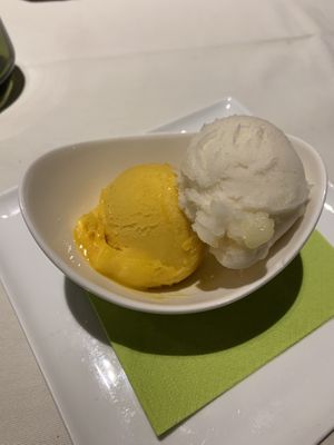 Mango and lemon sorbet at Grünzeug in St Leonhard Im Pitztal