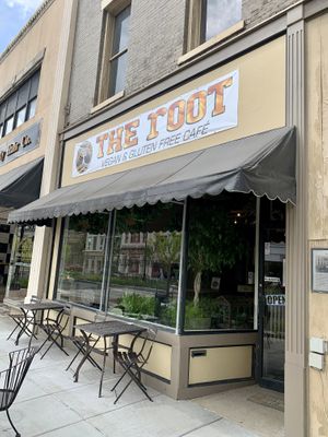 Outside sign  at The Root in Massillon