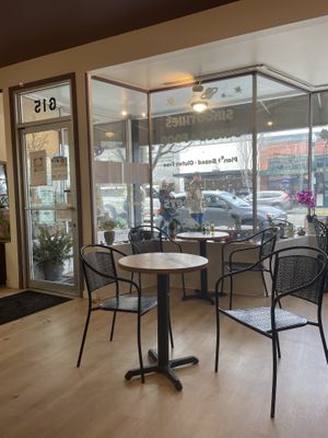 Seating  at Cosmic Veggies in Anacortes