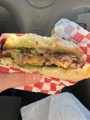 Spicy Cheese Burger  at Cosmic Veggies in Anacortes