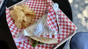 Wrap comes with chips  at Cosmic Veggies in Anacortes