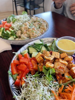 Chickpea tuna salad and bahn mi salad   at Cosmic Veggies in Anacortes