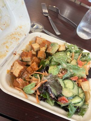 Forgot to take the pic before tossing! The tofu banh mi salad. So good!  at Cosmic Veggies in Anacortes