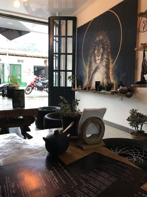 From inside out at Infinite Vegan - Crystal Collective in San Agustin