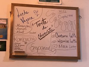 Mhmm cake and some good hot drinks as well as Kombucha   at Infinite Vegan - Crystal Collective in San Agustin