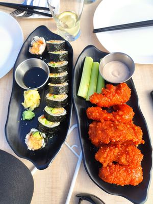 Sushi and buffalo wings at Eden in Dana Point