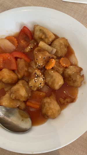 Orange chicken  at Eden in Dana Point