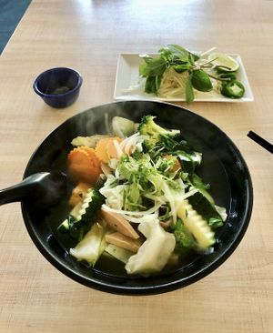 Vietnamese Pho with lots of fresh vegetables!!   at Eden in Dana Point