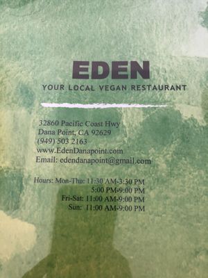 Info at Eden in Dana Point
