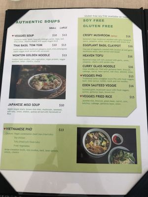 Menu at Eden in Dana Point