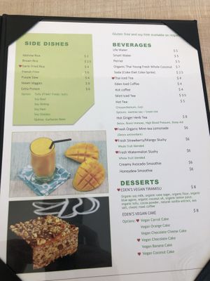 Menu at Eden in Dana Point