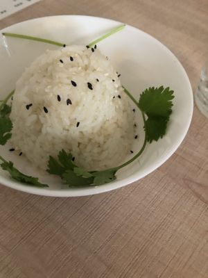 Side of white rice at Eden in Dana Point