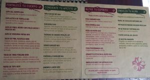 Menu at La Casa del Pan in San Cristobal De Las Casas
